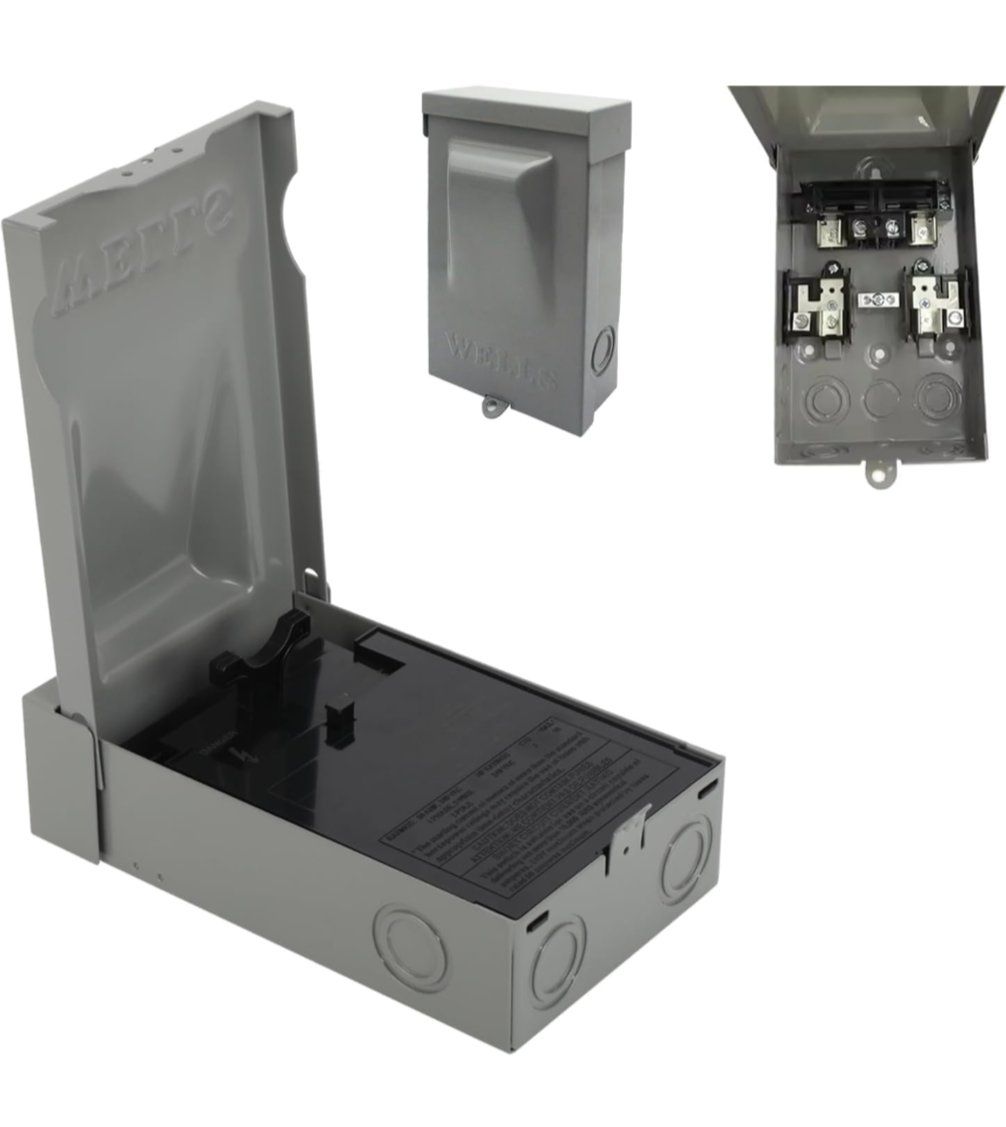 New Wells 60 Amp Fuse 120/240VAC AC Disconnect Box