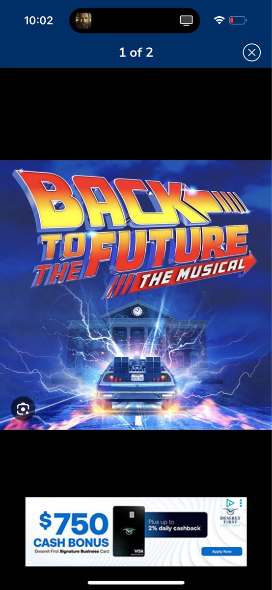 2 Back to the Future tickets for Friday 6/12. Great show!