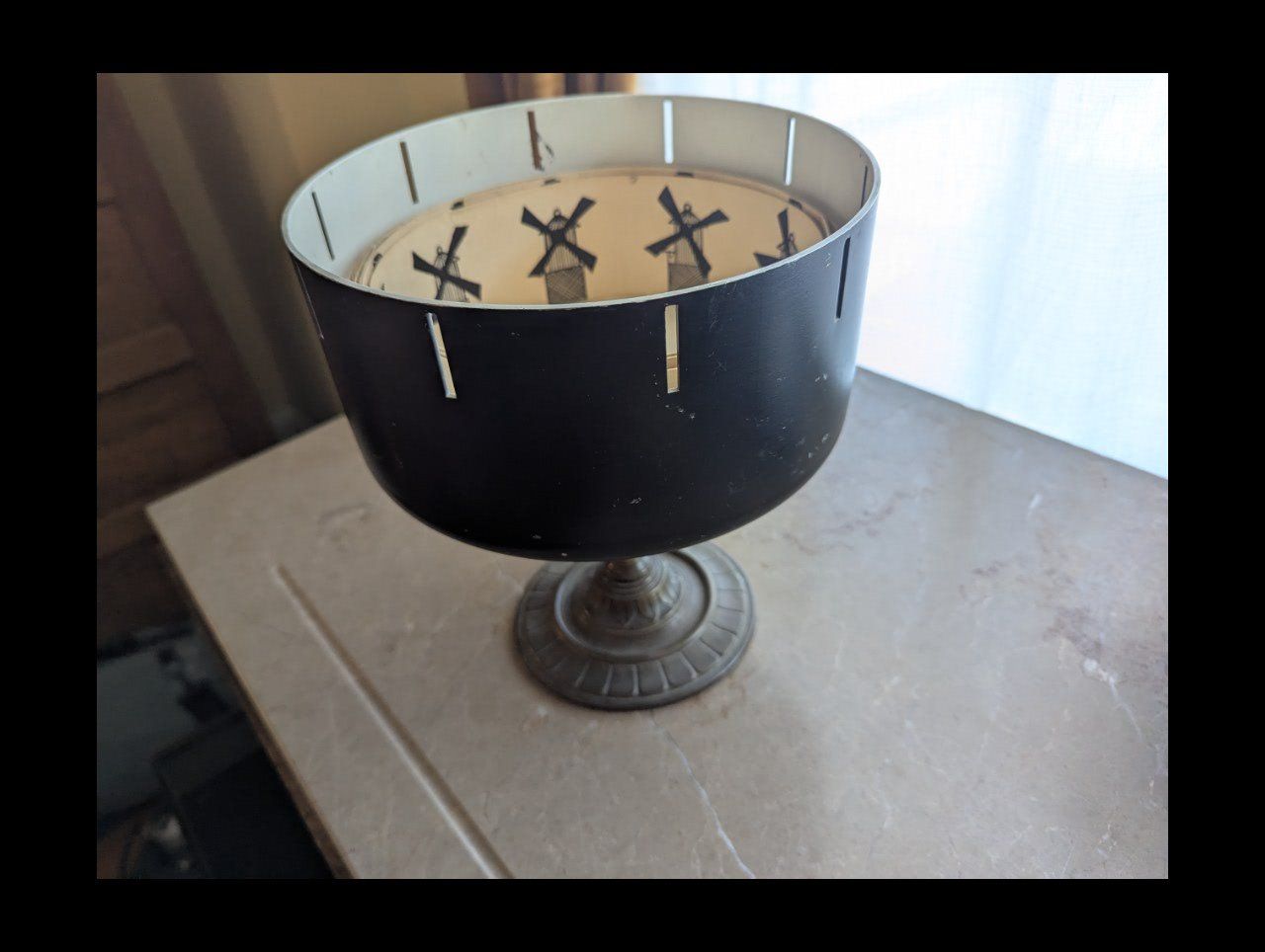 Antique Harris & Sheldon Zoetrope Optical Toy with Paper Animation Strips