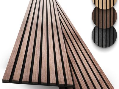 2-Pack Acoustic Wood Slat Panels for Walls