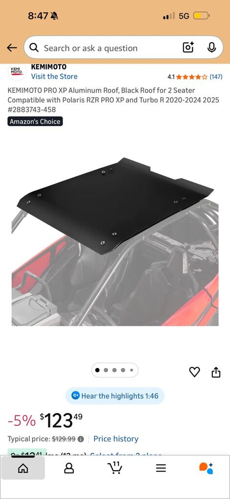 Aluminum Roof For Rzr