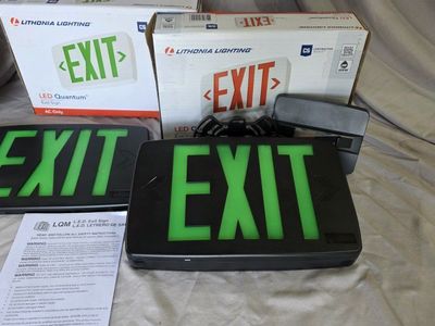 Lithonia Lighting LED Quantum Exit Signs (2-Pack) - AC Only, Green, red, shop lights industrial lighs, Emergency Lighting, and s