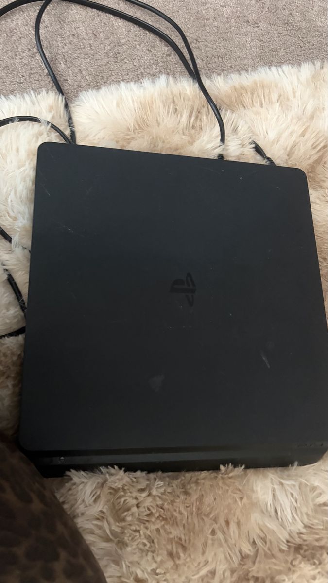 Sony PlayStation 4 Slim Console Black with Power and HDMI Cables and black controller 