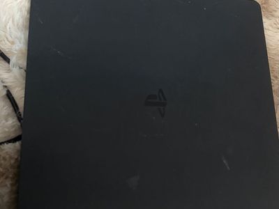 Sony PlayStation 4 Slim Console Black with Power and HDMI Cables and black controller