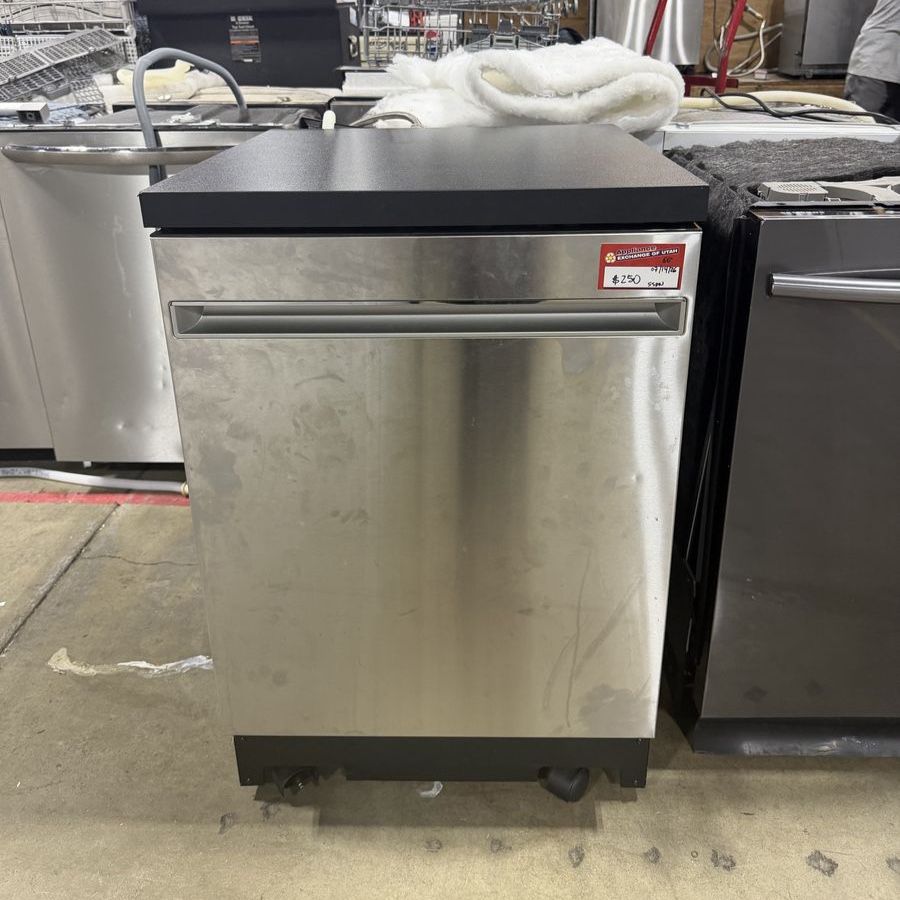 GE Appliances Stainless Steel Portable Dishwasher with Top Controls - Used