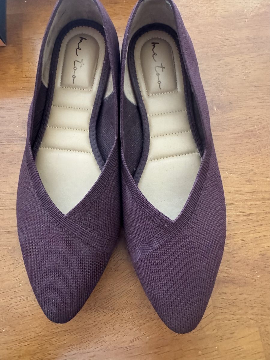 Me Too EVA Burgundy Knit Pointed Toe Flats, Size 10M