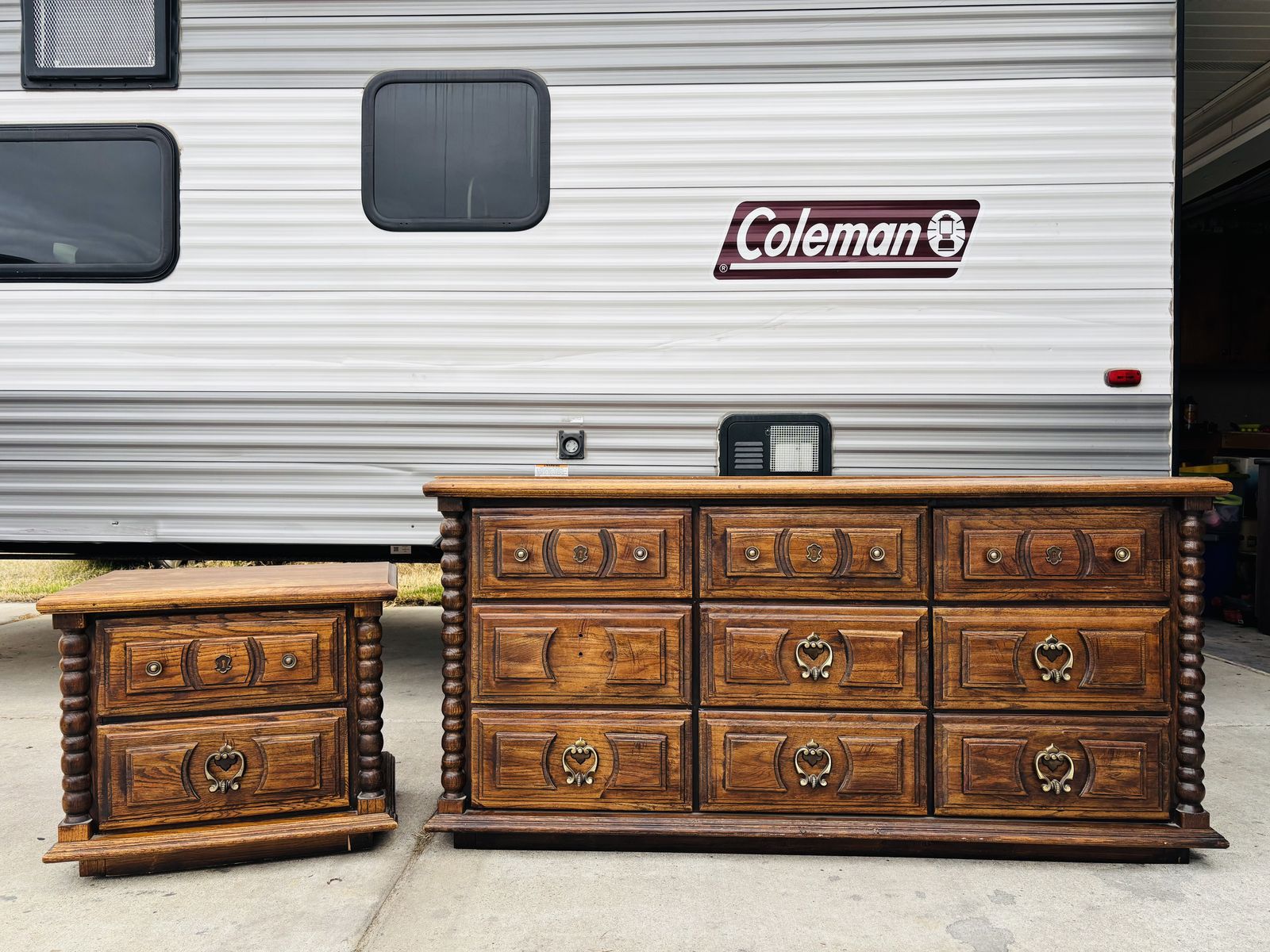 Pretty Wood Dressers Set 3 pieces