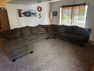 Large Brown Corduroy Sectional