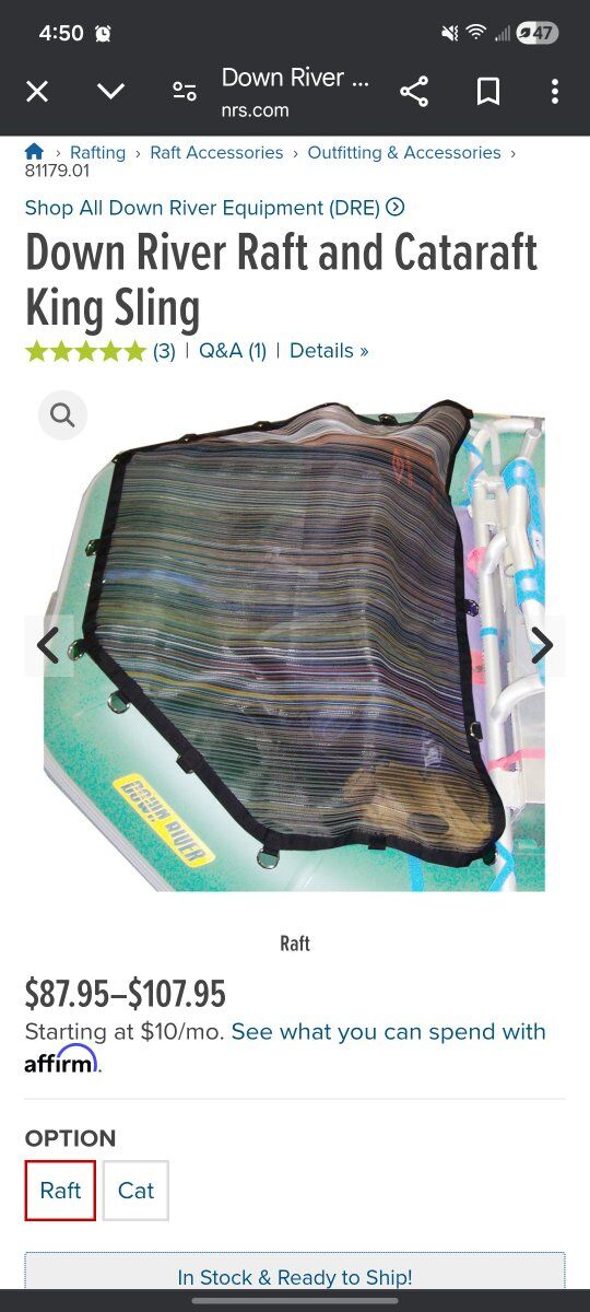 Raft gear sling *Down River Equipment* NRS