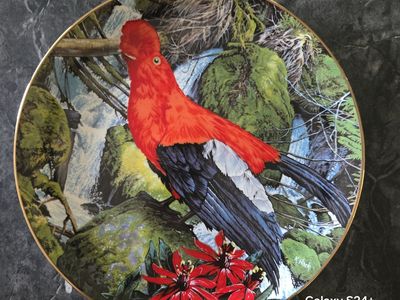 Limited Edition 1982 Roman, Inc. "Andean Cock-of-the-Rock" Plate, The Exotic Birds of Tropique