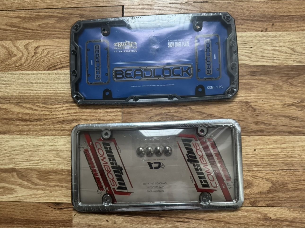 Cruiser Accessories Beadlock & Custom Combos License Plate Frames - New, 2 Pack