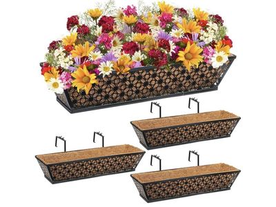 New in box Geetery 30 in window box planter 4 piece set