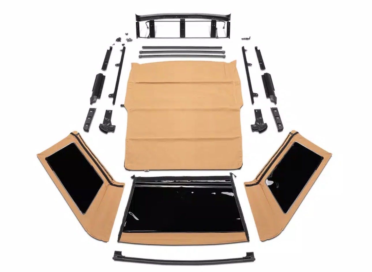 Havoc offroad Tan Twill trail  view  Soft Top for 2021-2026  Ford Bronco 4-Door, Tinted Windows, New Condition removeable window