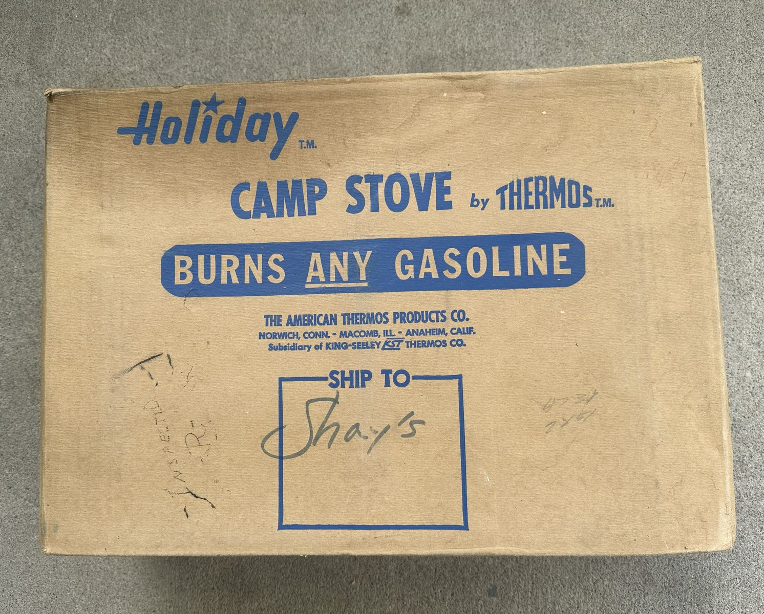 Vintage Thermos Holiday Camp Stove - Burns Any Gasoline, 2-Burner Portable with Original Box