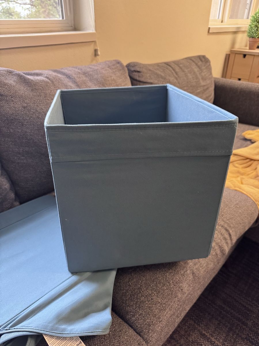 4 Blue Fabric Storage Box Cubes 