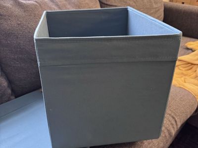 4 Blue Fabric Storage Box Cubes