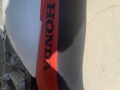Honda Off-Road Motorcycle Dirt Bike - Red & White, Tire Information Label Intact