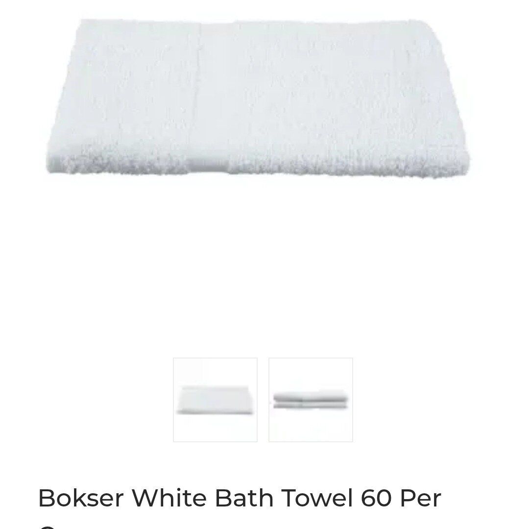 White Bath Towel 60 Per Case, 25" x 60"