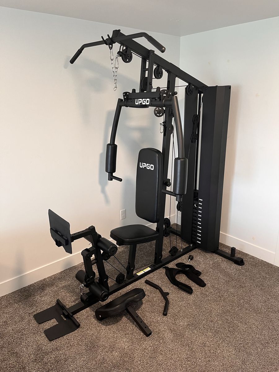 UPGO Home Gym System Full Body Workout Machine with 150lb Weight Stack