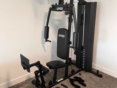 UPGO Home Gym System Full Body Workout Machine with 150lb Weight Stack