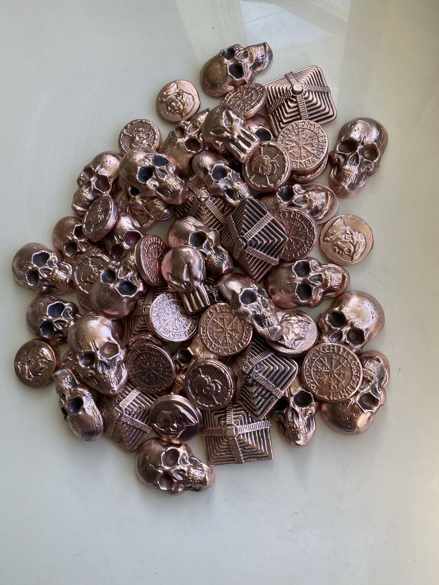 25 Lbs Of Hand poured Copper .999 Fine Coins +