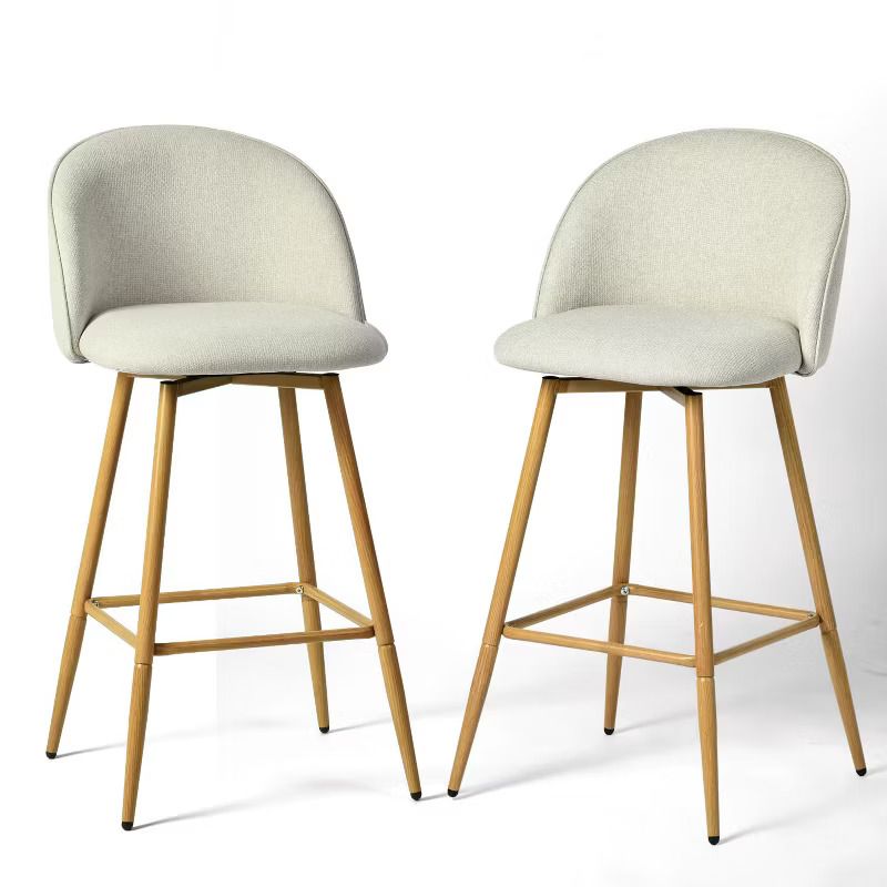 Homy Casa HASEEB 26" Swivel Counter Height Bar Stools Set of 2, Beige