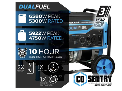 NEW Pulsar Dual-Fuel Gas and Propane Portable Generator