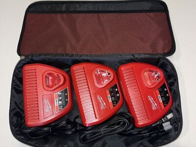 Milwaukee M12 Chargers Qty. 3 With Carrying Case