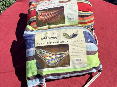 2 Large hammocks castaway oversize 10.00 each. New in bags