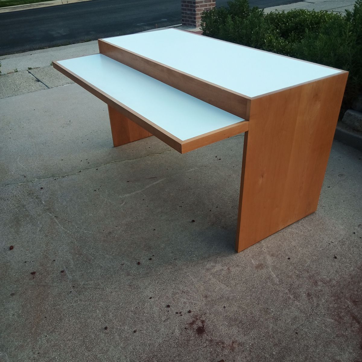 Contemporary desk in teak and formica