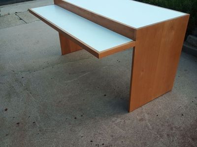 Contemporary desk in teak and formica