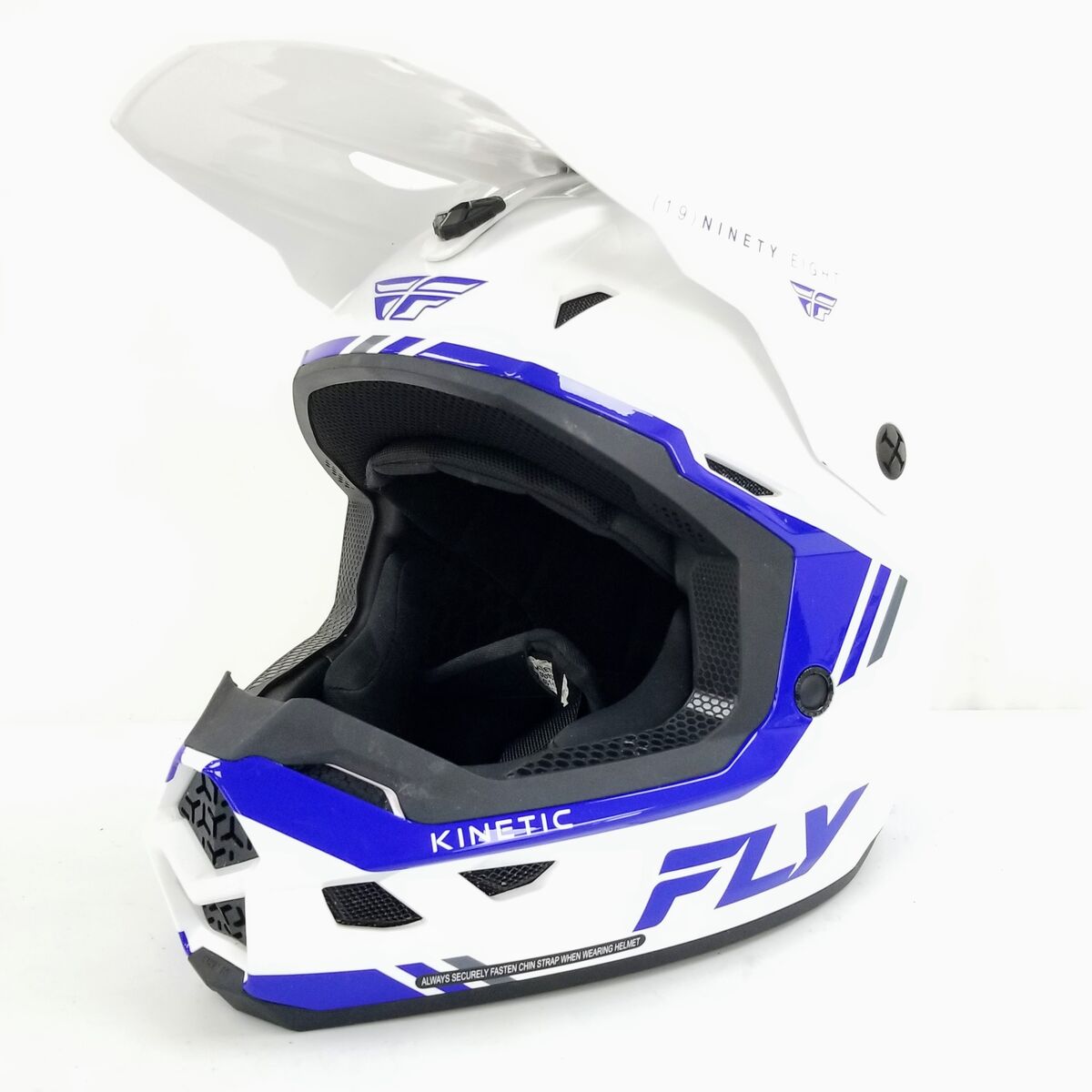 Fly Racing Kinetic Verdict Helmet  (White/Blue/Grey, Large) (73-8722L-L-R2-S4)