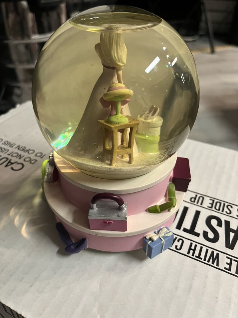 Vintage Barbie Wind Up Musical Snow Globe