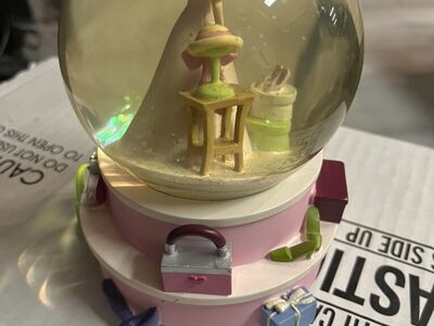 Vintage Barbie Wind Up Musical Snow Globe