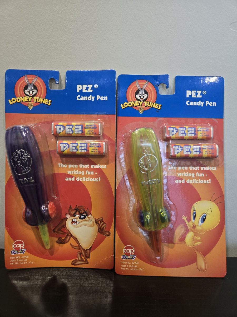 PEZ Candy Pens Looney Tunes Tweety Taz NOC