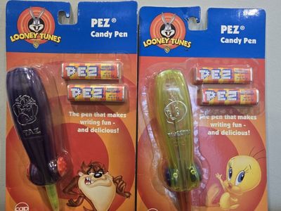 PEZ Candy Pens Looney Tunes Tweety Taz NOC