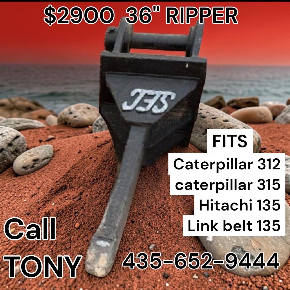 36" JTS Ripper Attachment Fits Caterpillar 312 315 Hitachi 135