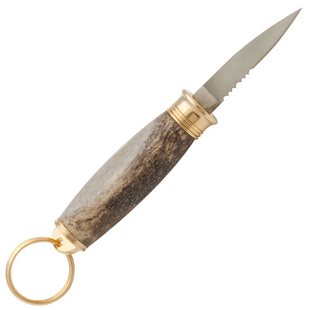 Compact Knife Kit Wood Turning with Brass Fittings, Bushings, Keychain Ring.