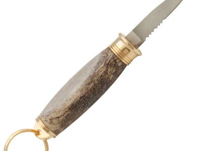 Compact Knife Kit Wood Turning with Brass Fittings, Bushings, Keychain Ring.