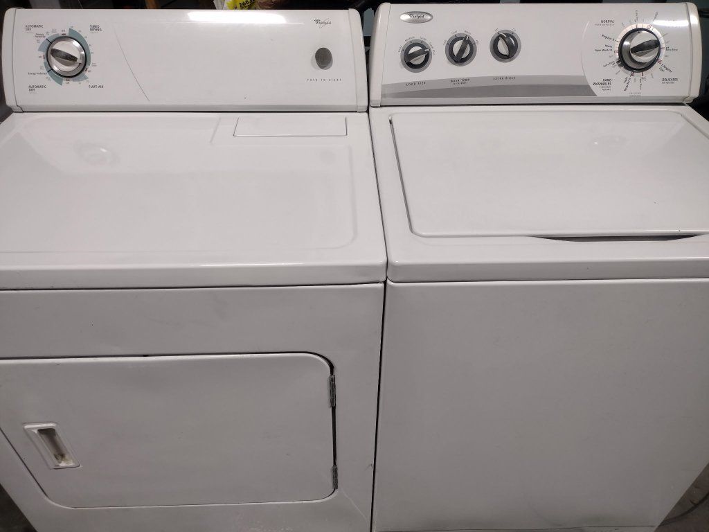 Whirlpool Washer and Dryer Set White Top Load Electric