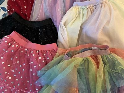 Lot of 6 Girls' Sparkle Tulle Tutu Skirts - Assorted Colors & Styles Size 6/7