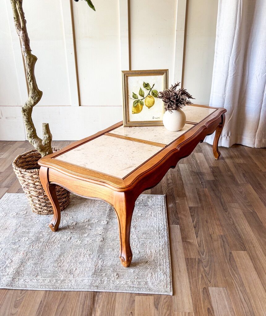 Vintage French Marble Coffee Table