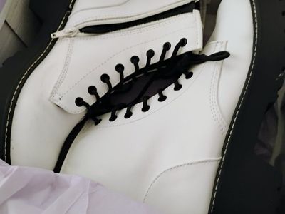 Madden Girl Carra White Combat Boots Size 8 NEW