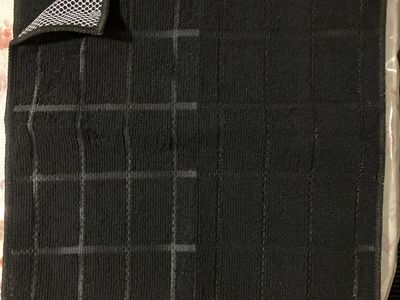 Two Black Microfiber Golf Towel with Scrubbing Mesh