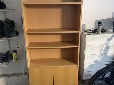 Wooden Bookcase with Cabinet Storage - Multi-shelf unit