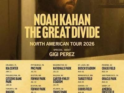 Noah Kahan The Great Divide North American Tour 2026 Concert Tickets (2) August 25th