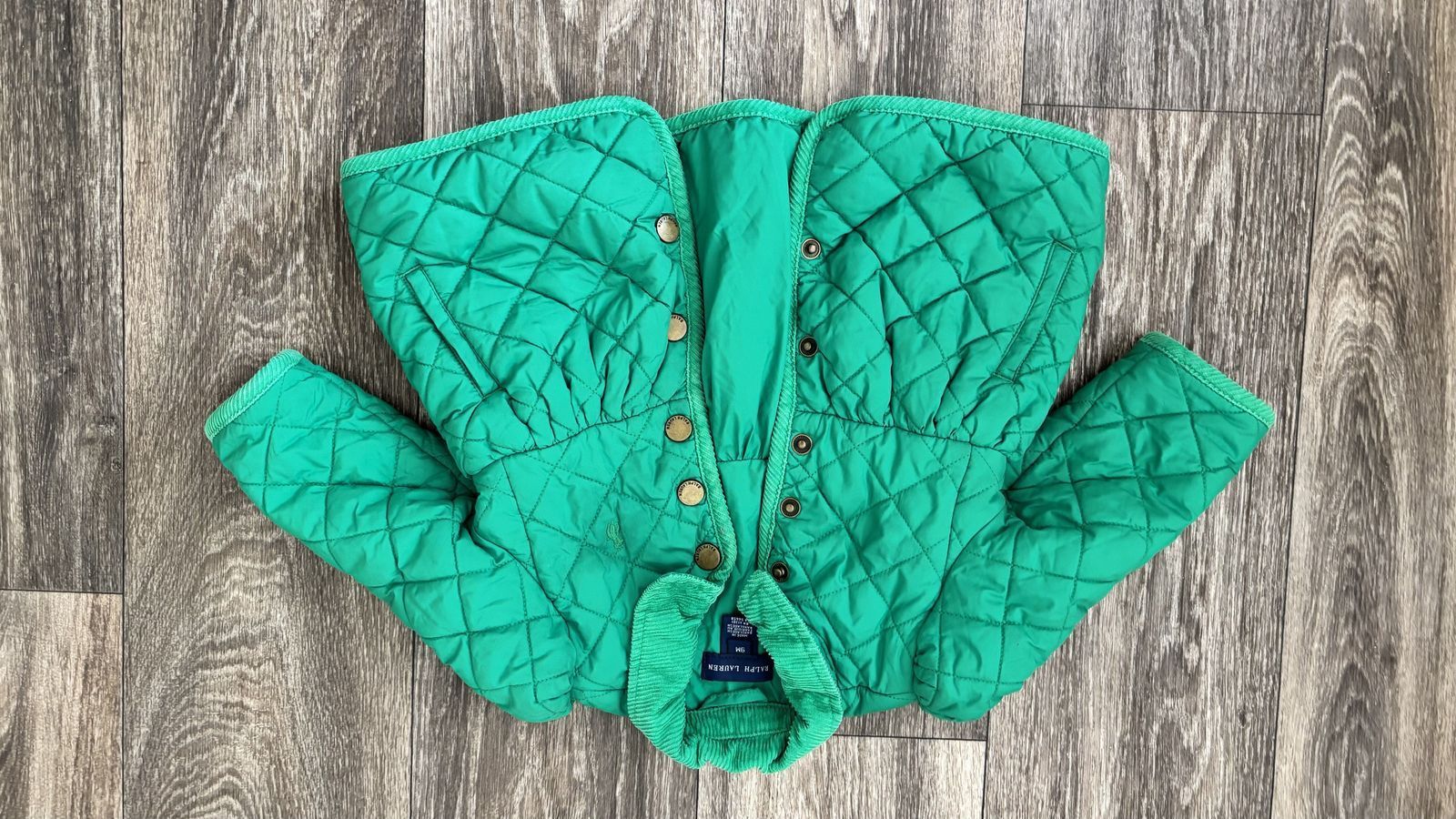 Ralph Lauren Green Quilted Baby Jacket (9m)