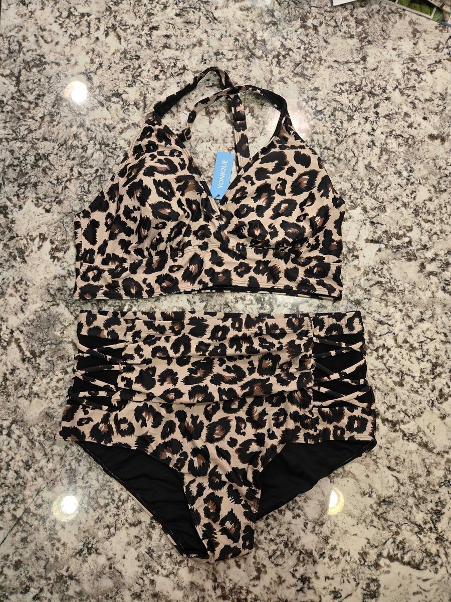 Women's Plus Size Leopard Print Bikini