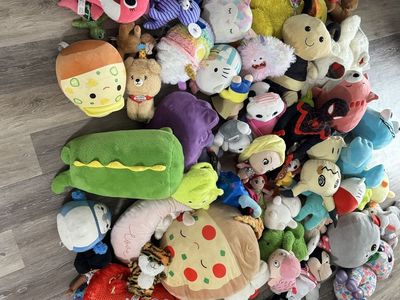 Large Lot of Assorted Plush Stuffed Animals - Disney, Sanrio, Squishmallows & More!