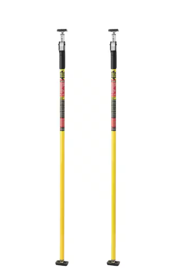 TASK Heavy-Duty Medium Quick Support Rod 2-Pack 5’3”-10’ Support Poles